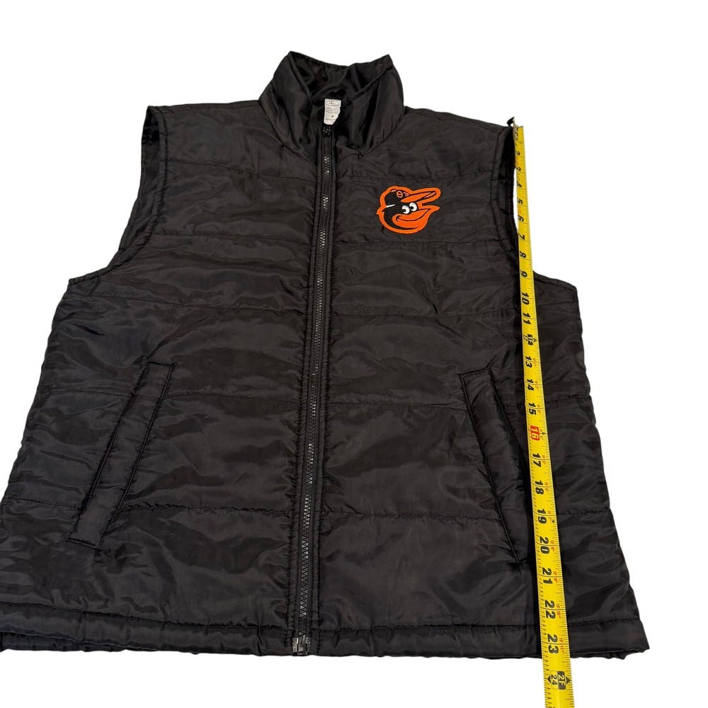 Baltimore Orioles MLB Puffer Vest Mens Medium Black Full Zip The Elevin Group - Picture 7 of 7